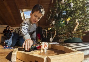 Suedtirol, Roter Hahn, Ferien auf dem Bauernhof, Stoffnerhof, Welsberg-Taisten, Wiesen 18, Familie Bachmann, Winter, Schnee, Februar 2017, Weihnachtsbaum,