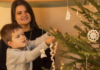 Suedtirol, Roter Hahn, Ferien auf dem Bauernhof, Stoffnerhof, Welsberg-Taisten, Wiesen 18, Familie Bachmann, Winter, Schnee, Februar 2017, Weihnachtsbaum,